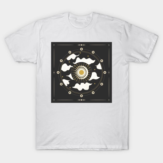 Moon and Cloud Illustration T-Shirt by Zombie Girls Design